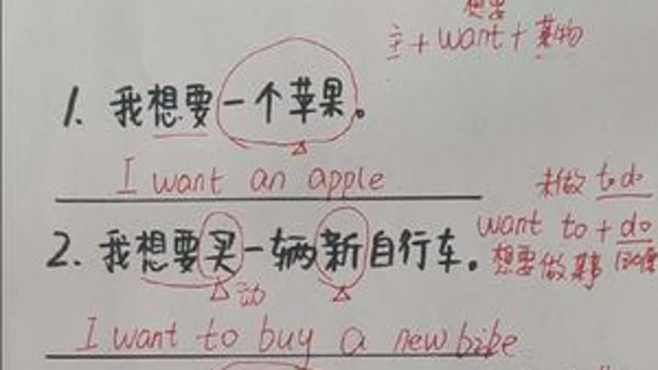 英语中必考的两个‘想要’。同学学习错了一次又一次，今天学会! #英语语法 #零基础语法