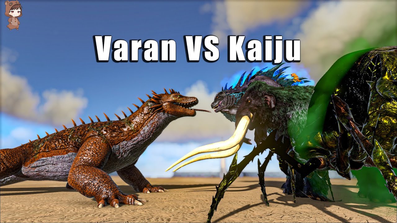 Varan VS Kaiju (Gojiran, Goliath, Gigamoth etc...)| ARK Mod Battle Ep.111