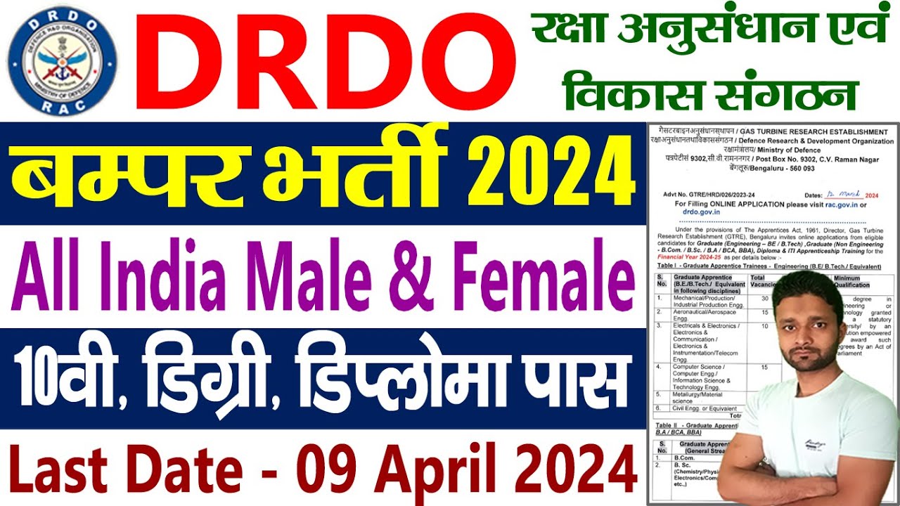 DRDO Recruitment 2024 Apply Online || DRDO Bharti 2024 Form Fill UP || DRDO Vacancy 2024