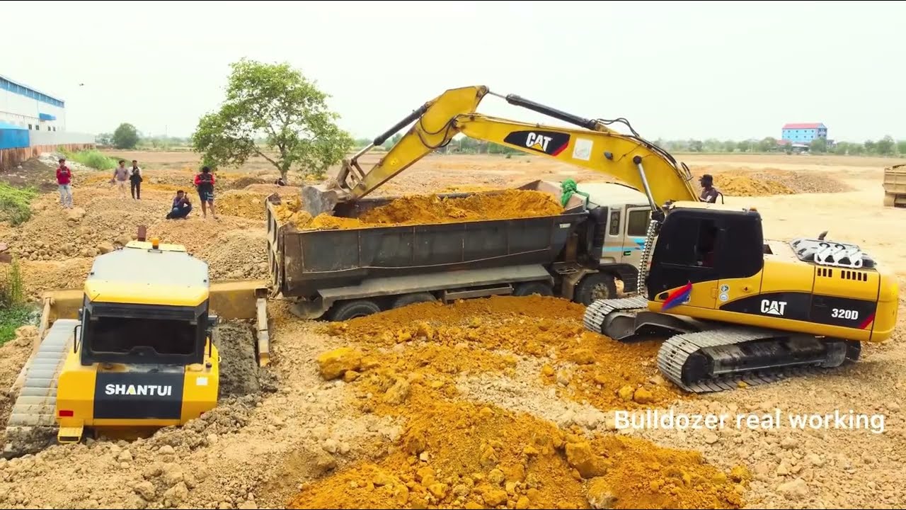 Please don't be in danger,Landfill Dump Truck 25ton Back Uploading Overturned Rescue bulldozer SHAN…