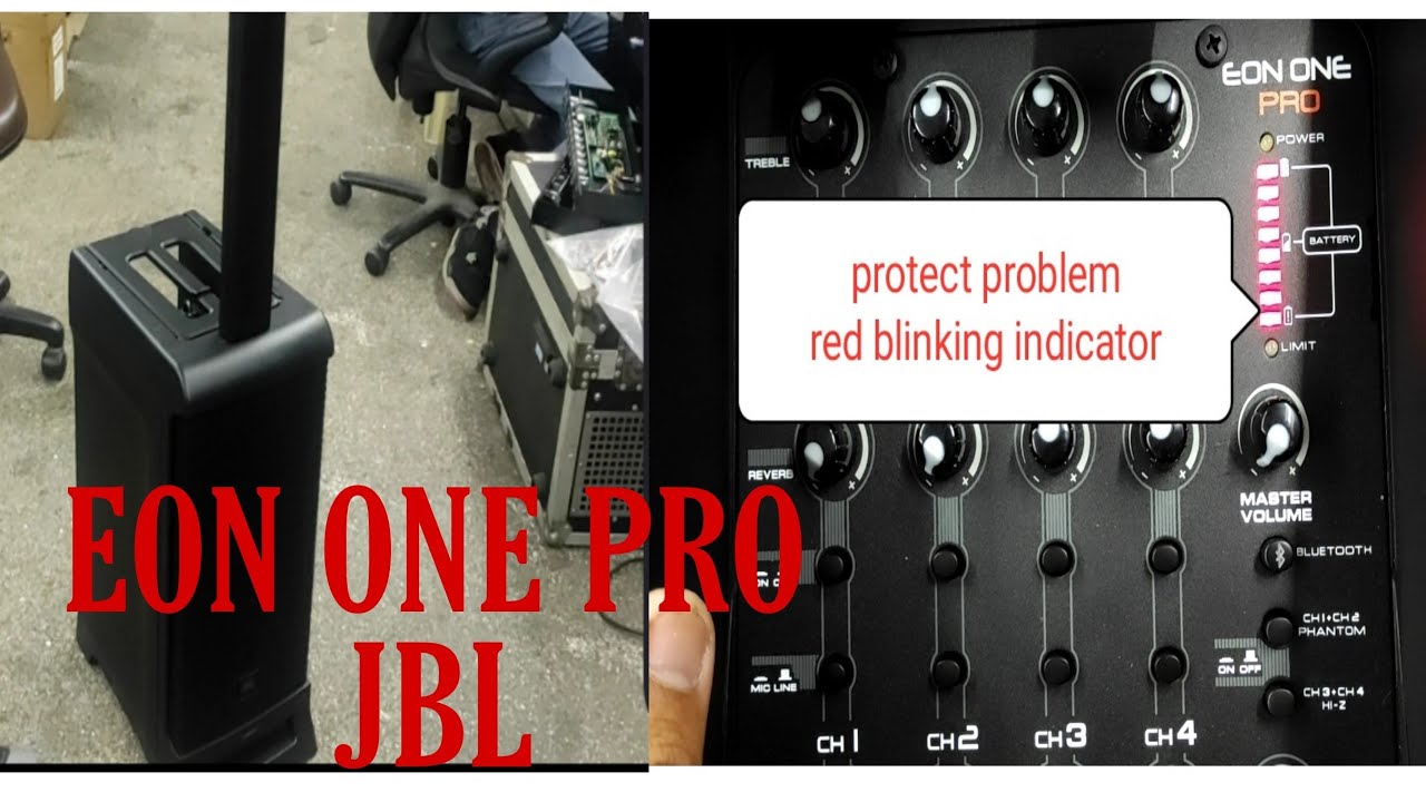 JBL EON ONE PRO tower,protect,red indicator blinking