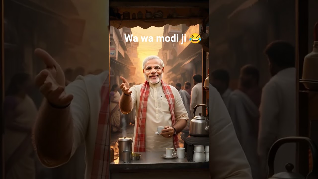 Modi ji with chai #shorts #viral #satisfying # #remix #music #aivideo #modi #news #iran #youtube
