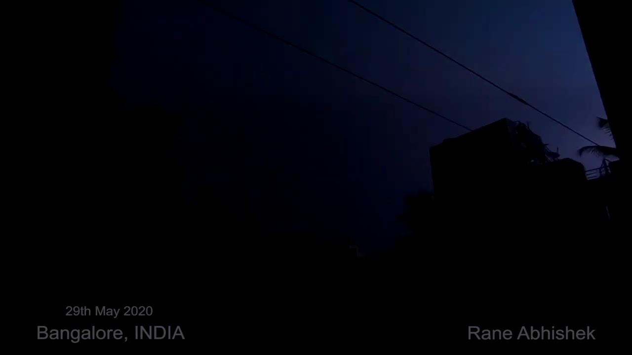 Thunder Storm in Bangalore INDIA on 29th May 2020.