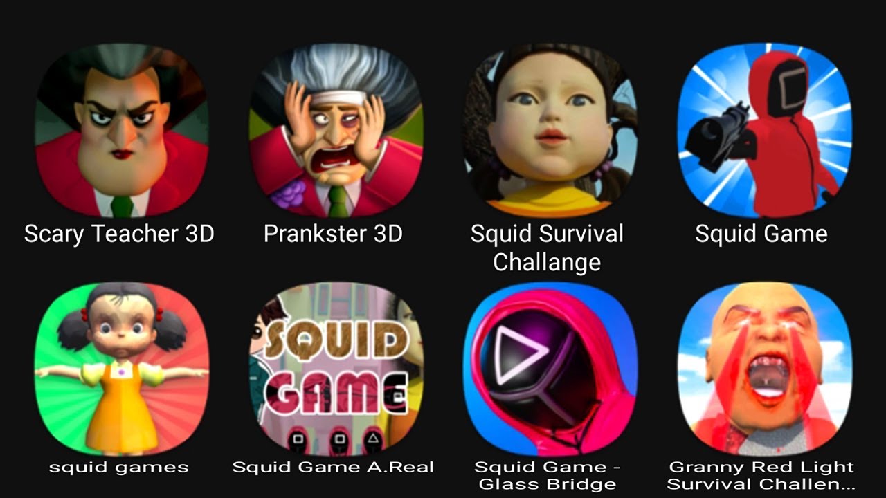 Scary Teacher 3D, Prankster 3D, Squid Survival Challange, Squid Game, Squid Games, Squid Game A.Real