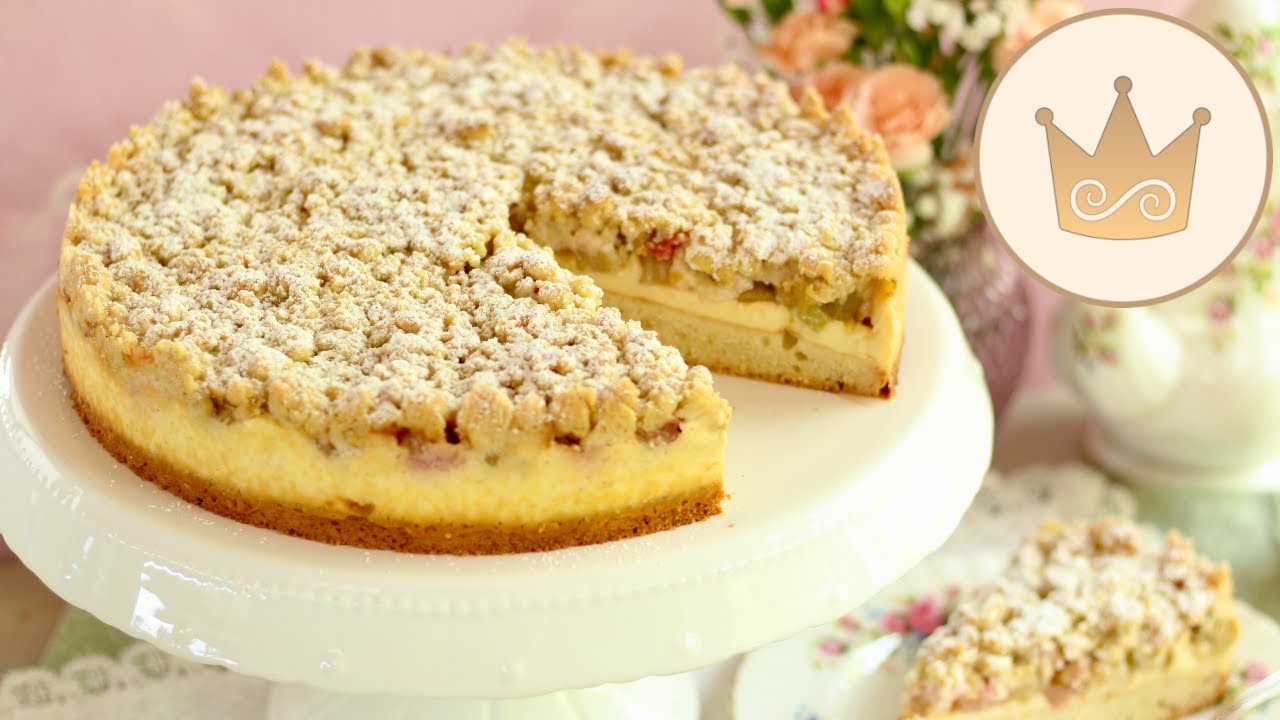 💝KLASSIKER!💝RHABARBERKUCHEN MIT STREUSELN UND VANILLEPUDDING😍 REZEPT VON SUGARPRINCESS