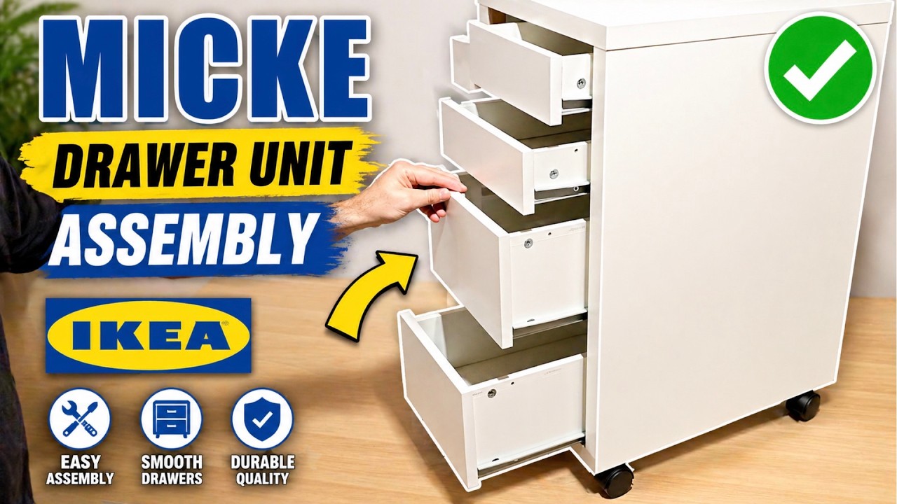 IKEA MICKE Drawer Unit Assembly - Office Drawer Unit