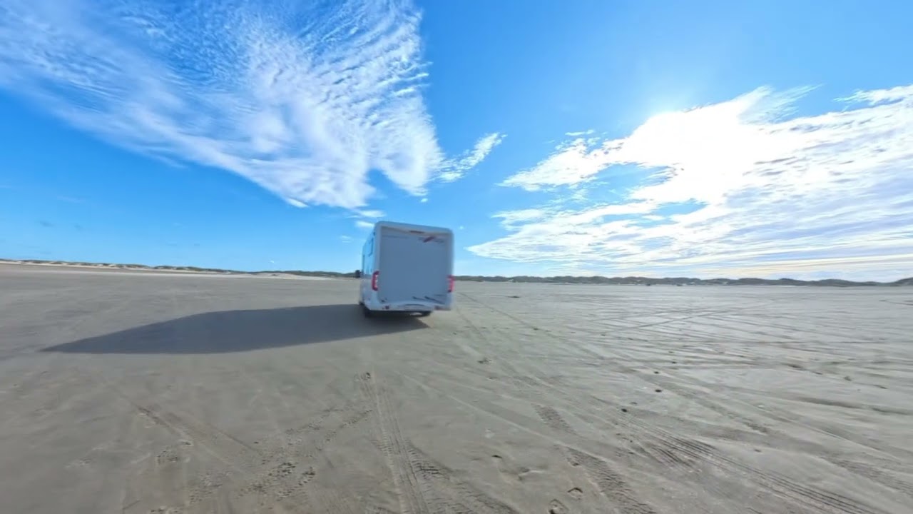 Auf dem Auto-Strand bei Lakolk mit dem Reisemobil