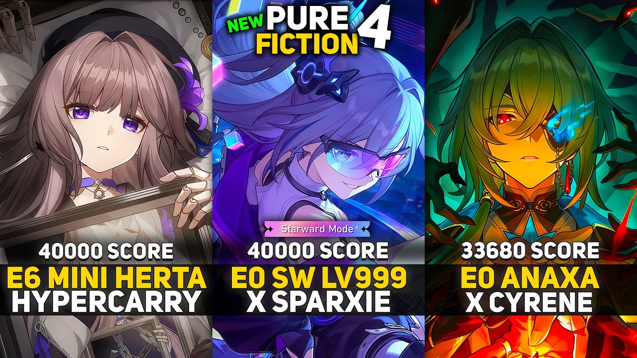 E6 4★ Herta Hyper & E0 SilverWolf LV999 & E0 Anaxa x Cyrene | Pure Fiction 4 Starward Mode | HSR 4.3