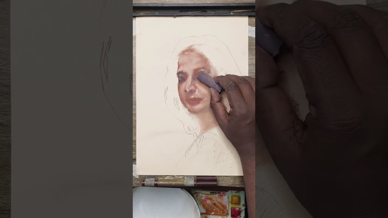 Soft pastel potrait || step by step full tutorial || soft pastel || women potrait || Drawing 