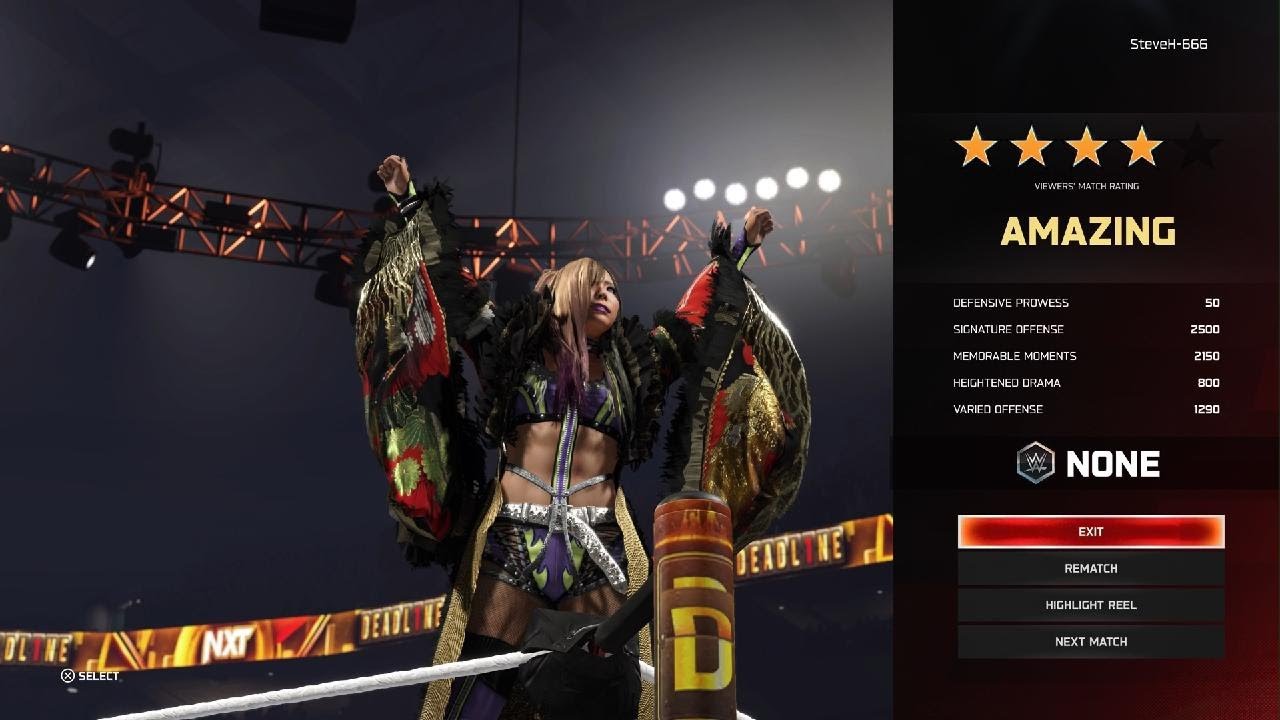 WWE 2K25_6 women elimination match, pin or submission.