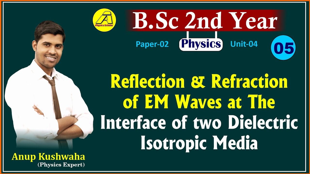 B.Sc-2nd Year| Physics| Unit-4|| L#05| Reflection & REFRACTION of EM wave at dielectric  interface