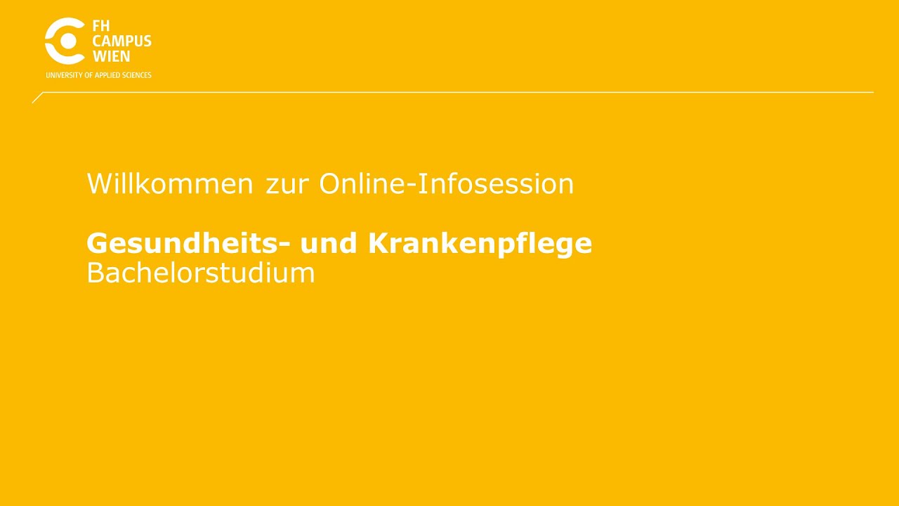 Infosession Bachelorstudium Gesundheits- und Krankenpflege | FH Campus Wien