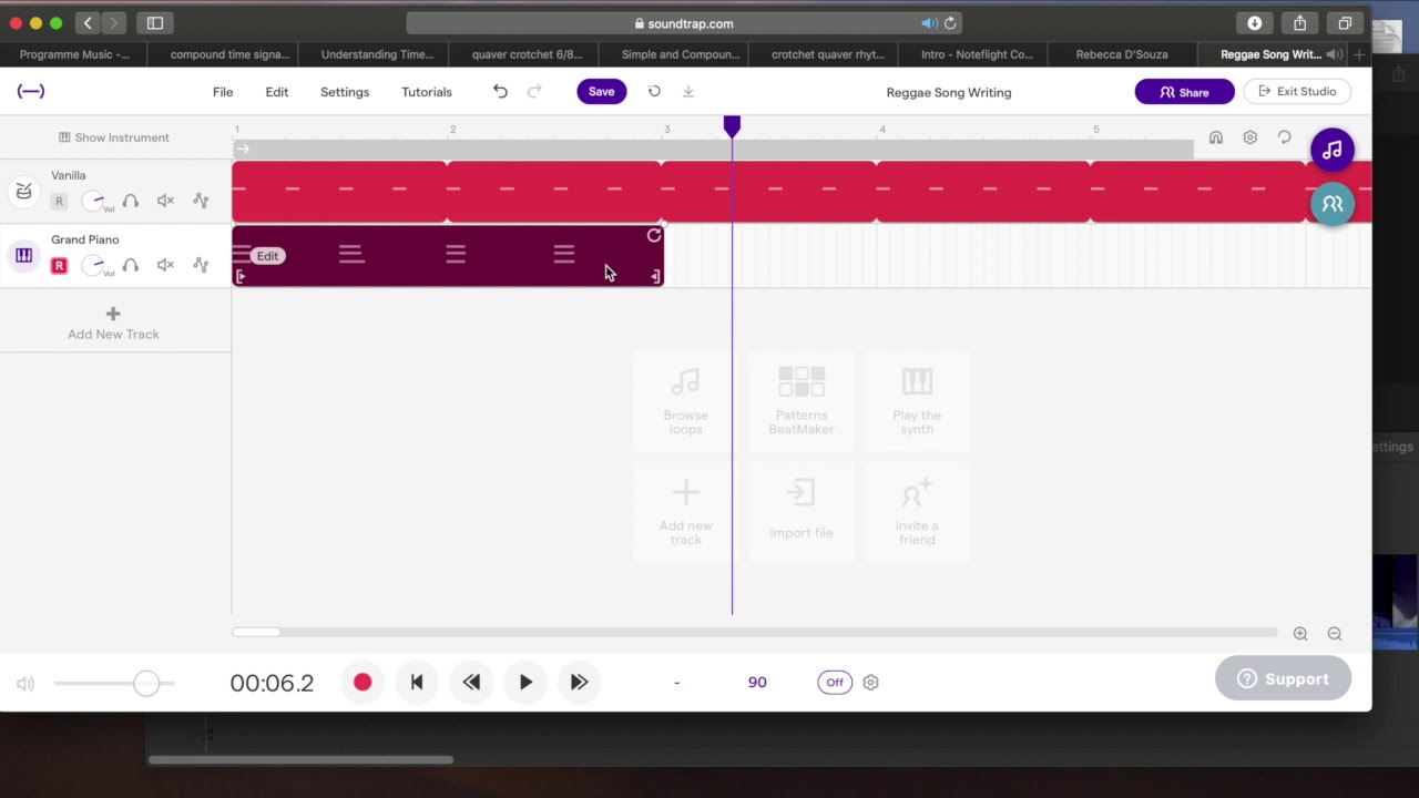 Recording Reggae Chords using Soundtrap 2021