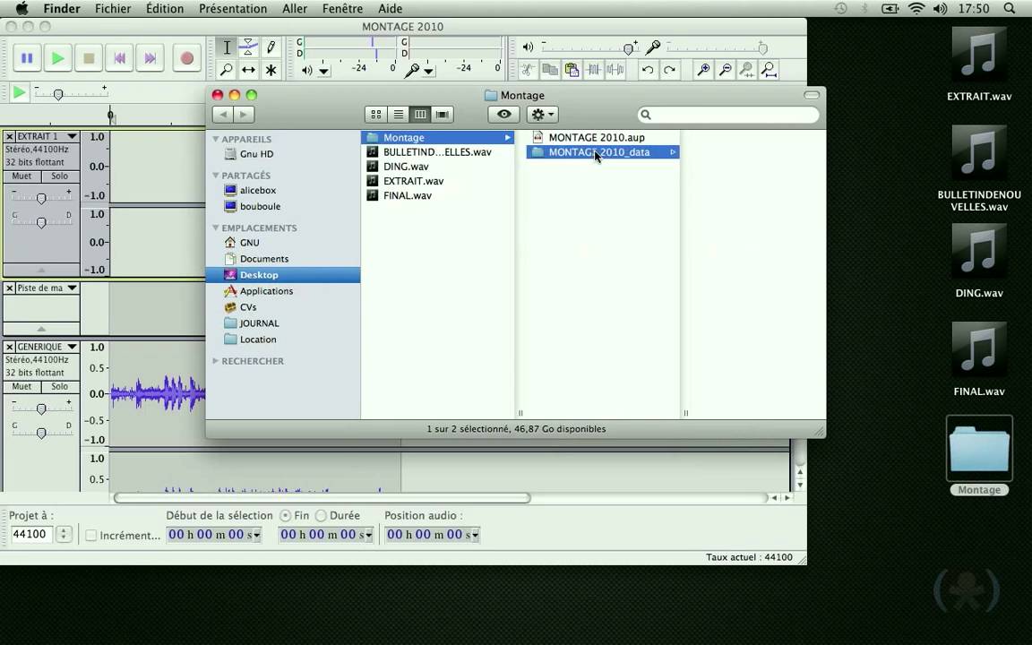 Audacity (8/9) - Enregistrement du projet