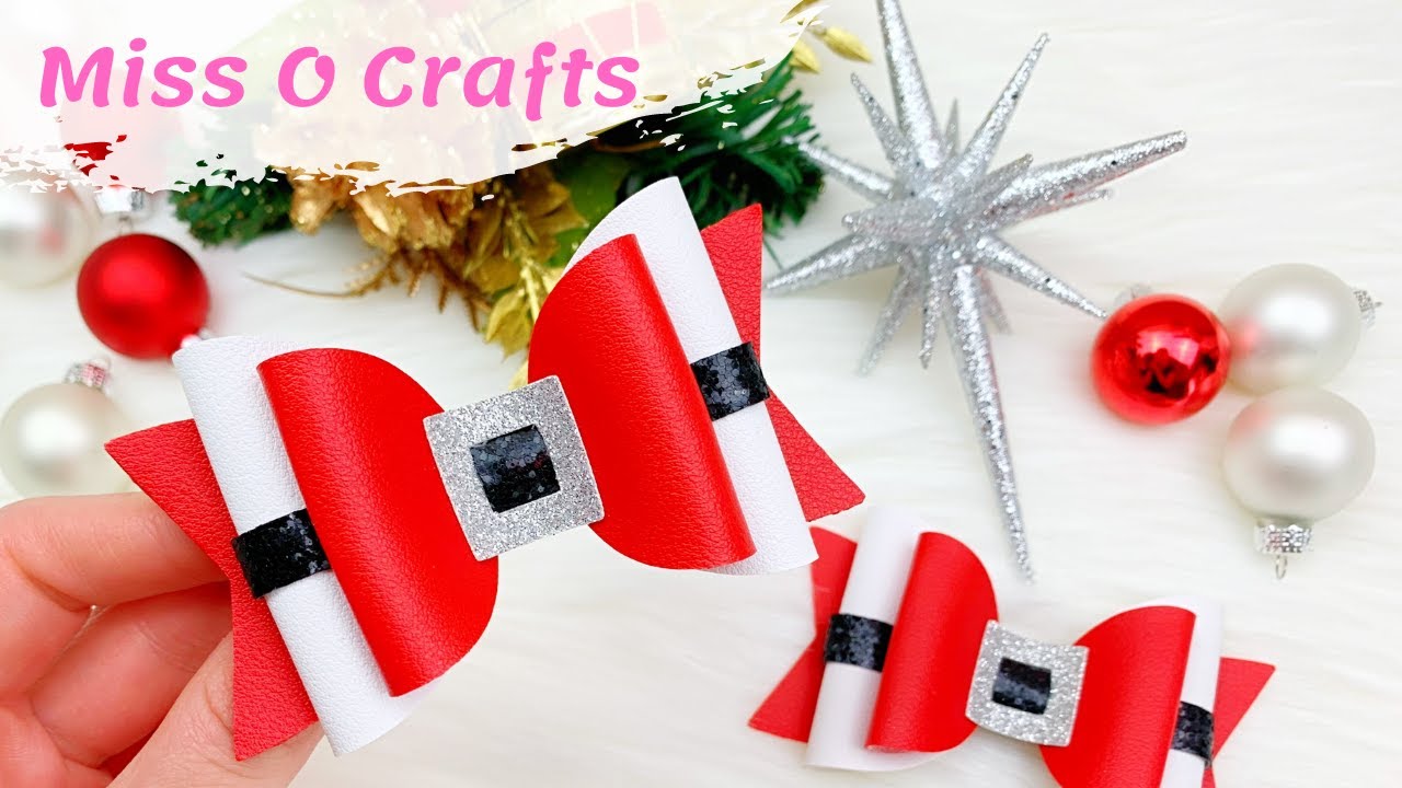 Santa Hair Bow Tutorial // Christmas Hair Bow Tutorial // DIY Hair Bows With Cricut || Miss O Crafts