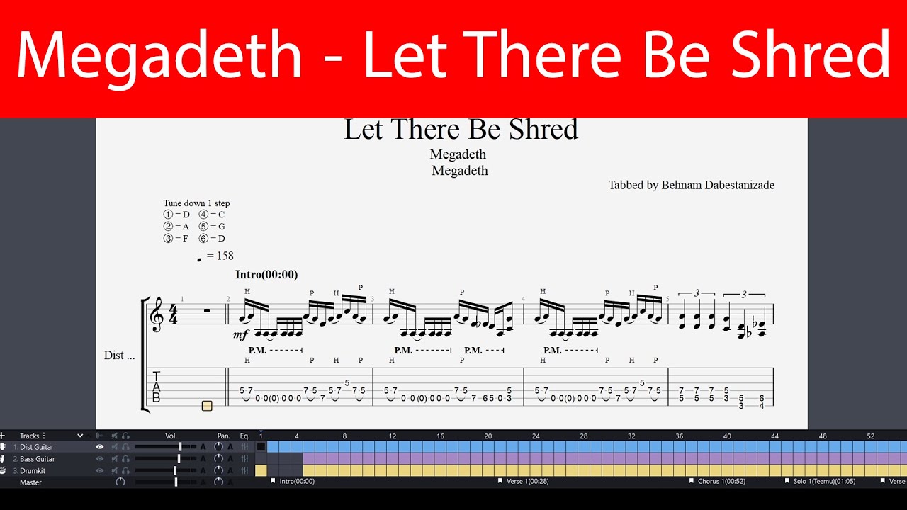 Megadeth - Let There Be Shred Rhythm Guitar TAB
