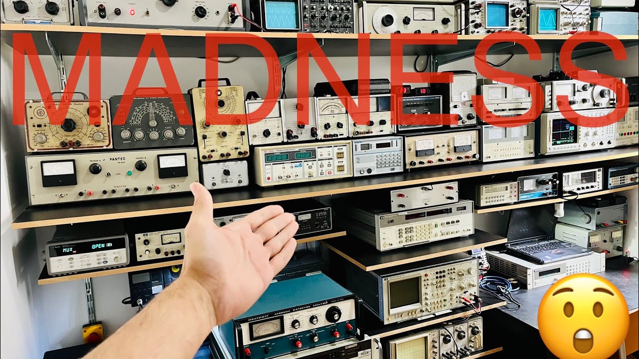 First look at my test equipment hoarding! HP, Agilent, Fluke and Tektronix crazyness in my workshop!