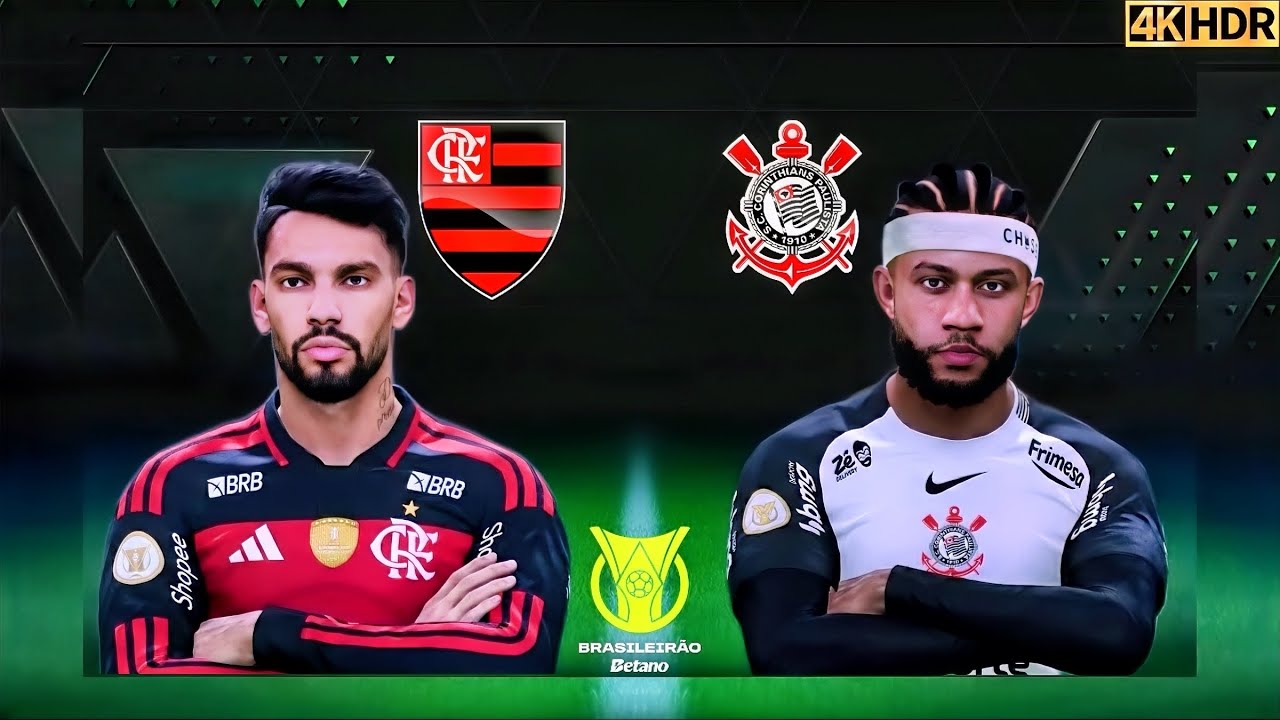 Flamengo vs Corinthians | Paquetá vs Depay | Gameplay PC 4K Ultra HD (60FPS) Pes 2021 Gogosz Patch.