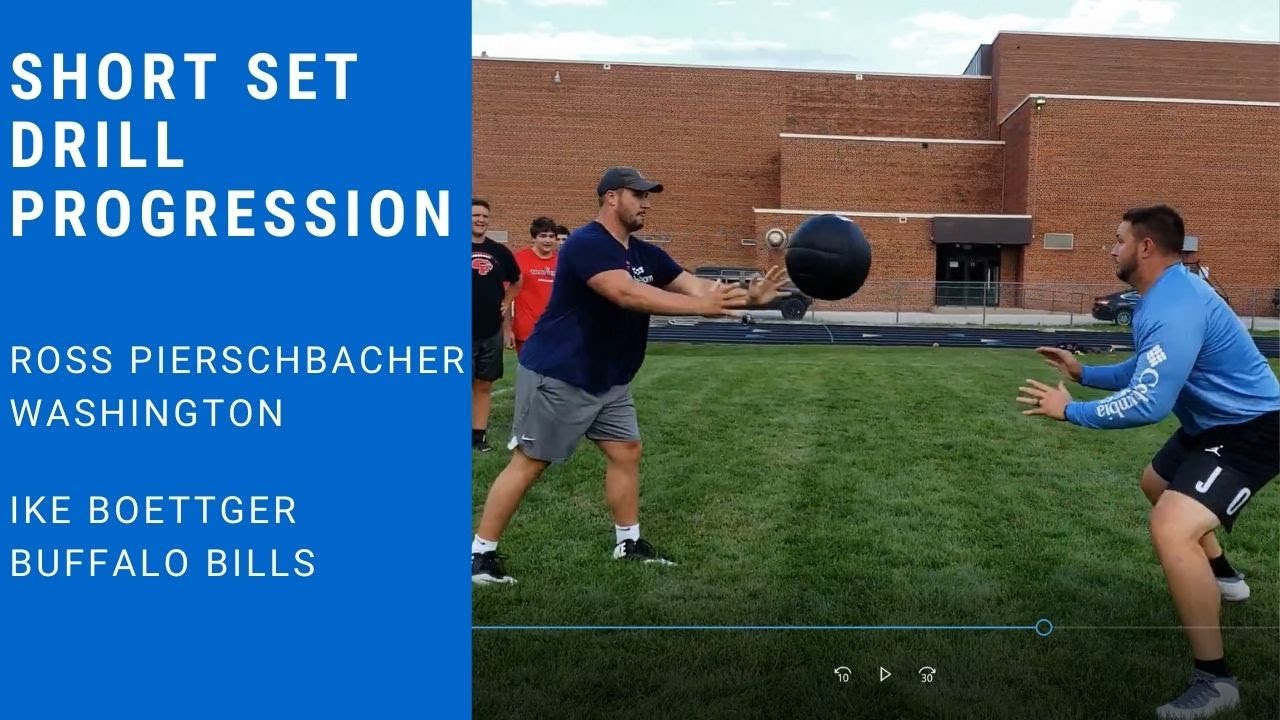 NFL Offensive Linemen Ross Piersshbacher & Ike Boettger Teach a Short Set Drill Progression