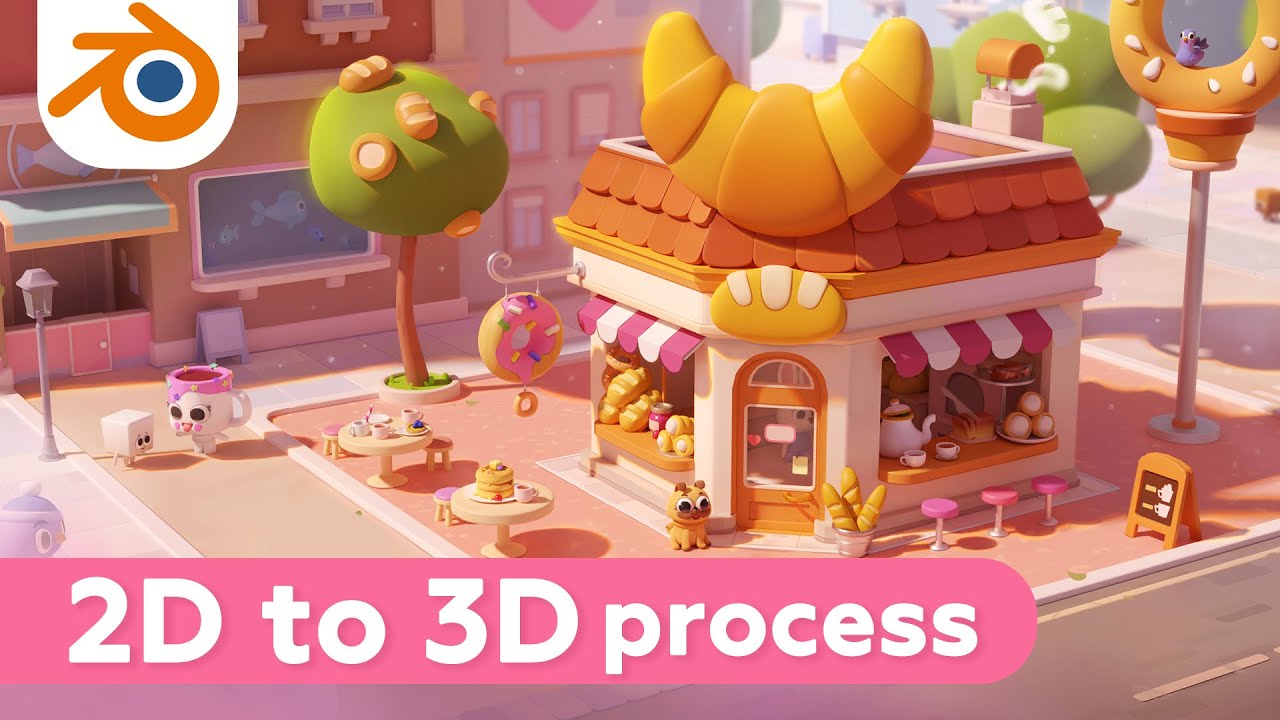 Illustration in Blender | Creation process from 2D to 3D