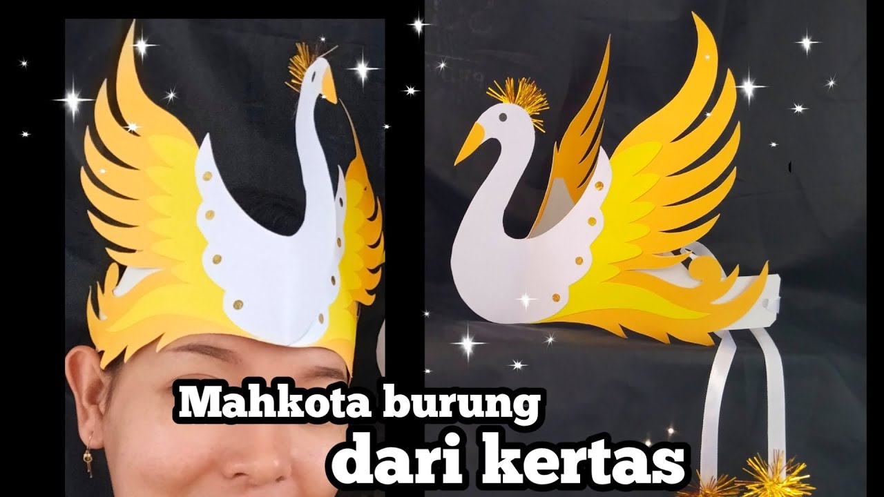 Mahkota Burung dari kertas || Hiasan kepala/ aksesoris untuk tari Burung atau karnaval