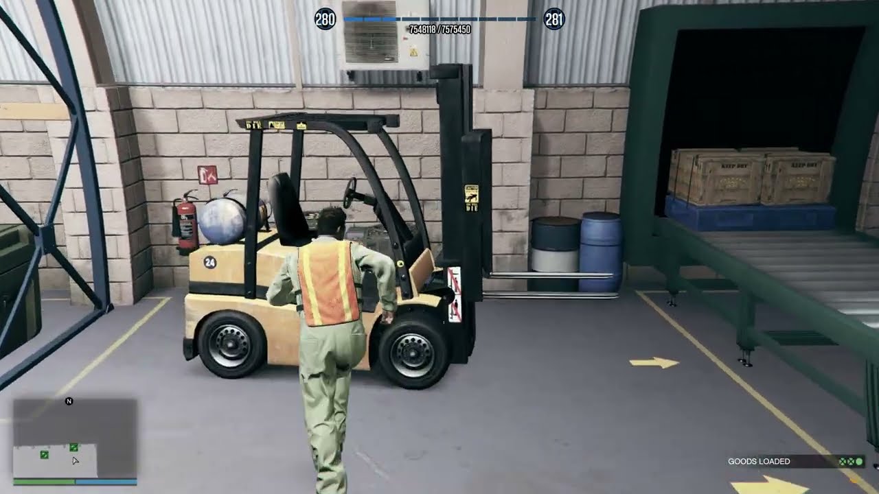 working as a forklift driver in GTA5