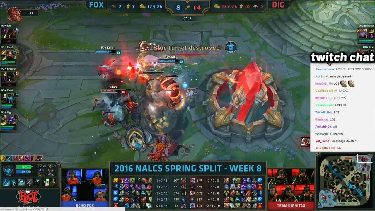 Echo Fox INSANE Backdoor vs Dignitas (with Twitch chat)