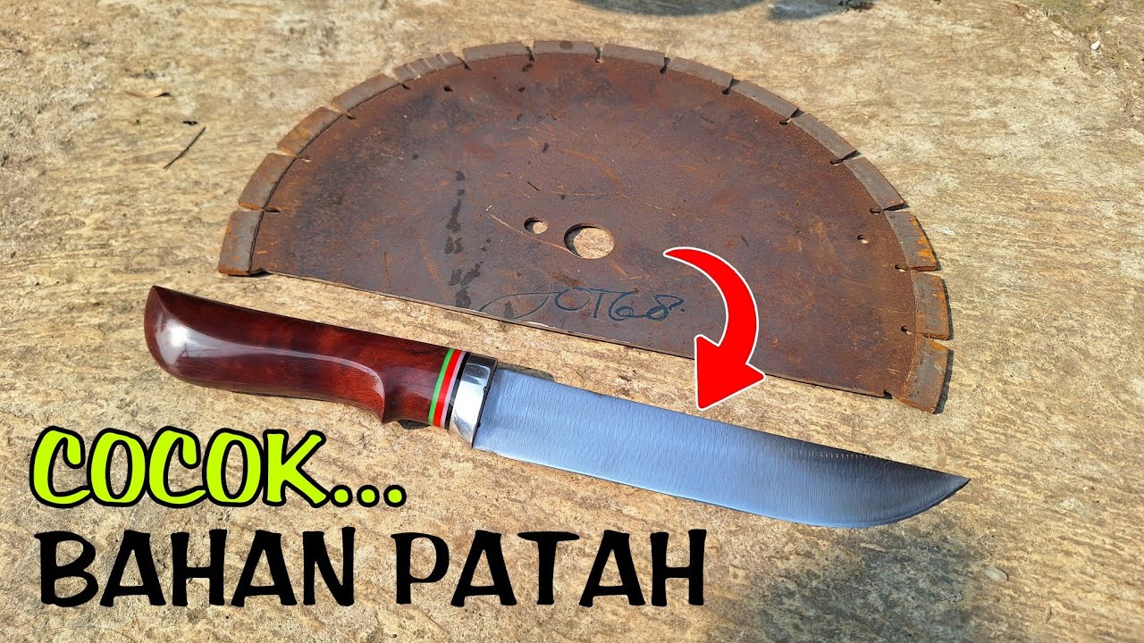 MEMBUAT PISAU DARI BAHAN BEKAS MATA POTONG GRANIT ATAU GERGAJI BATU BEKAS.