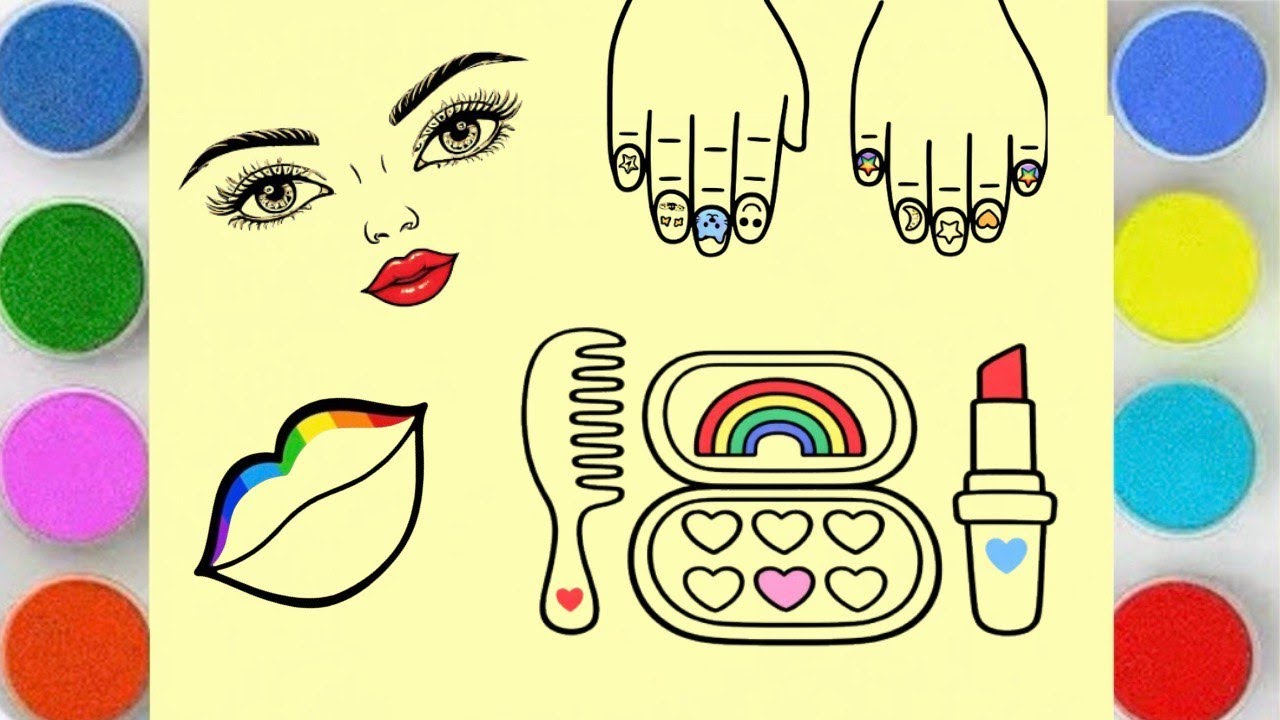 Sand Painting Lips Rainbow Makeup Set 🌈  | Drawing & Coloring for Kids, Toddlers