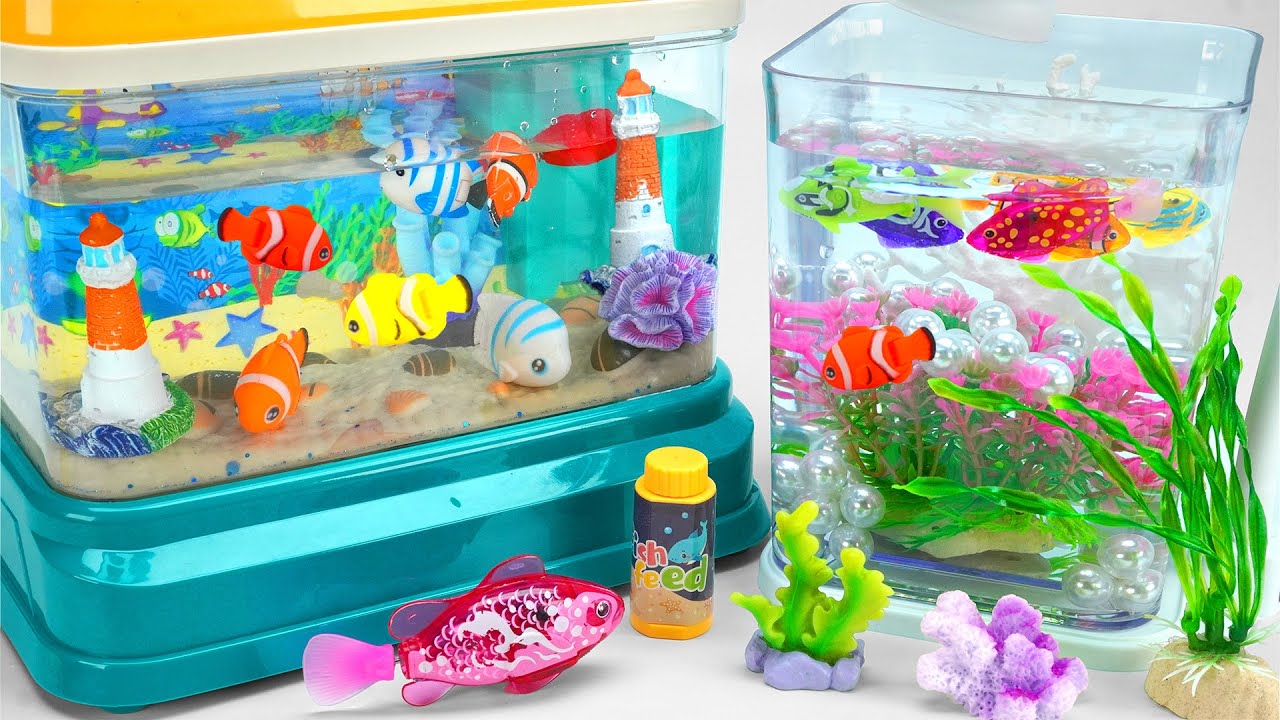 Ultimate Toys Collection, Satisfying Unboxing Light Robo Fishing Aquarium Playset Review Toys