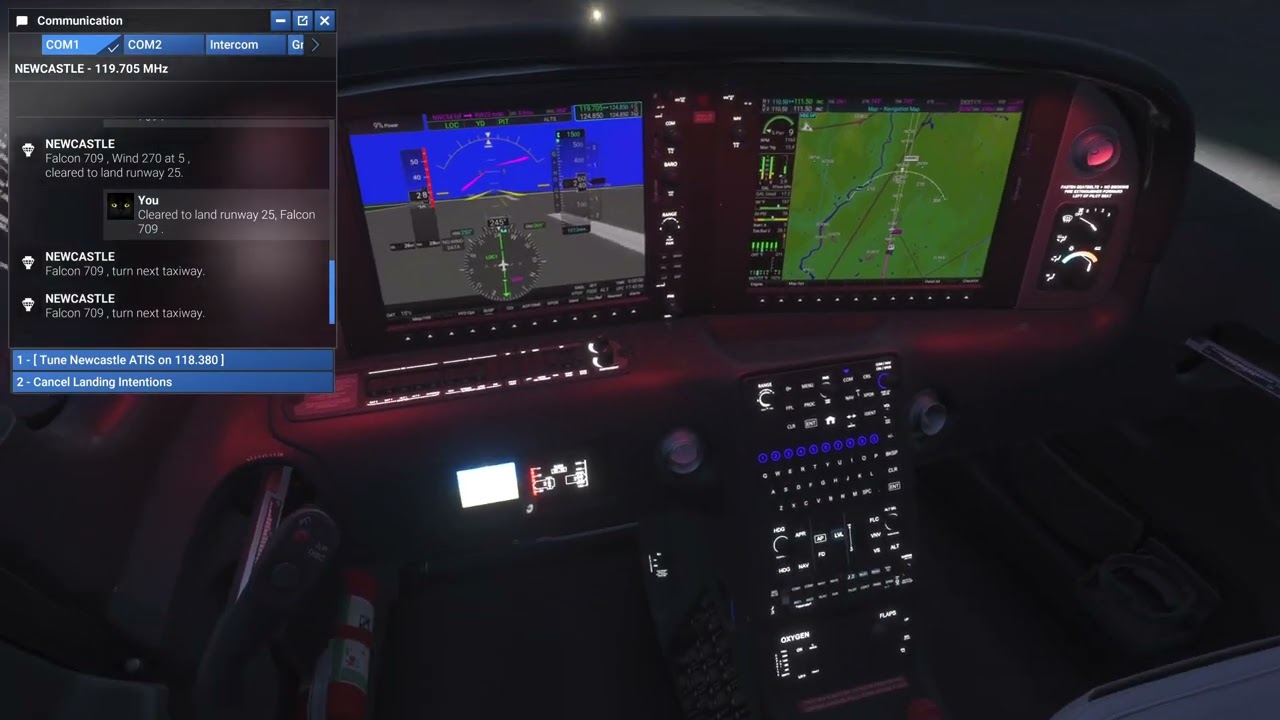 Evening EGNT Cirrus SR22T Approach