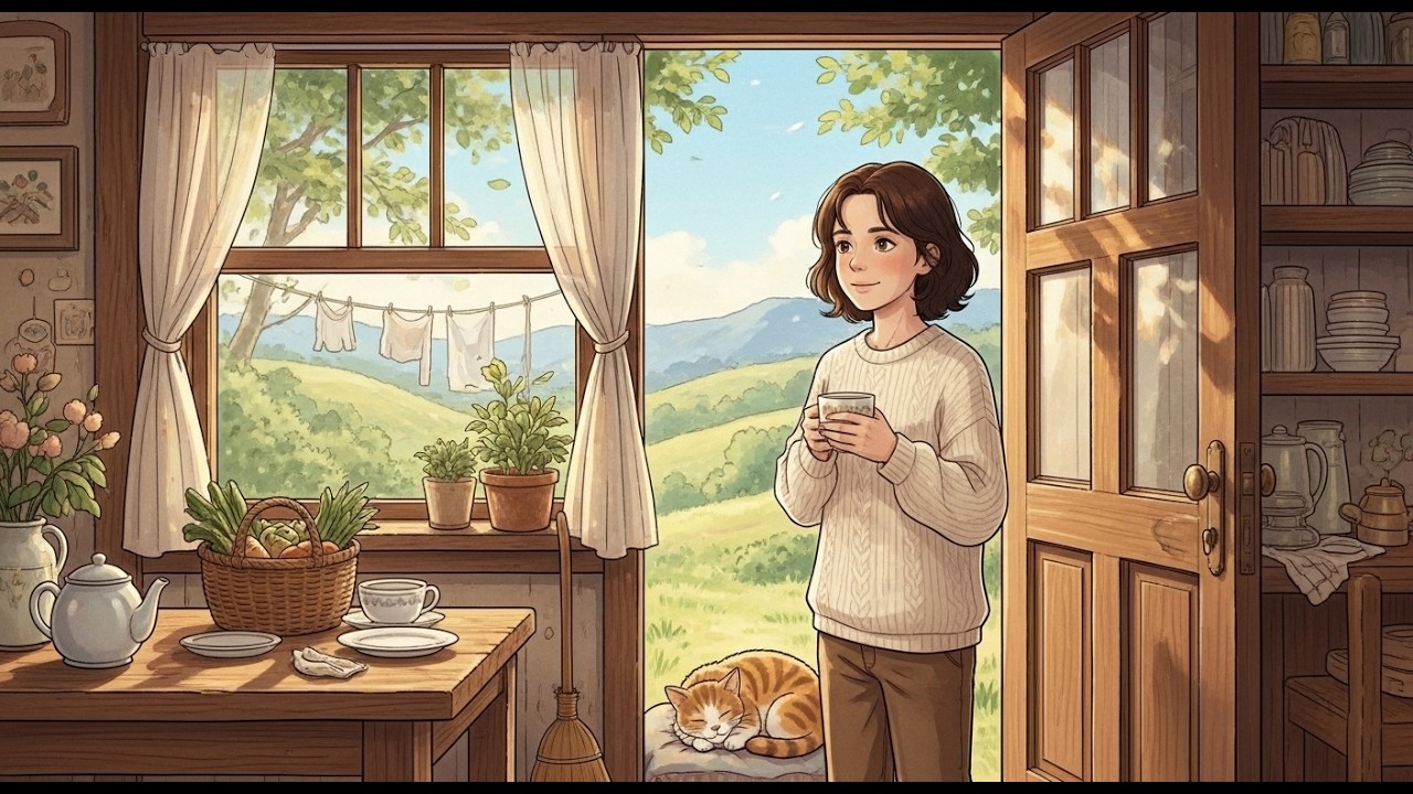One Peaceful Day Of Cooking , Cleaning , And Rest  | Cozy Moments | Ghibli Style Video