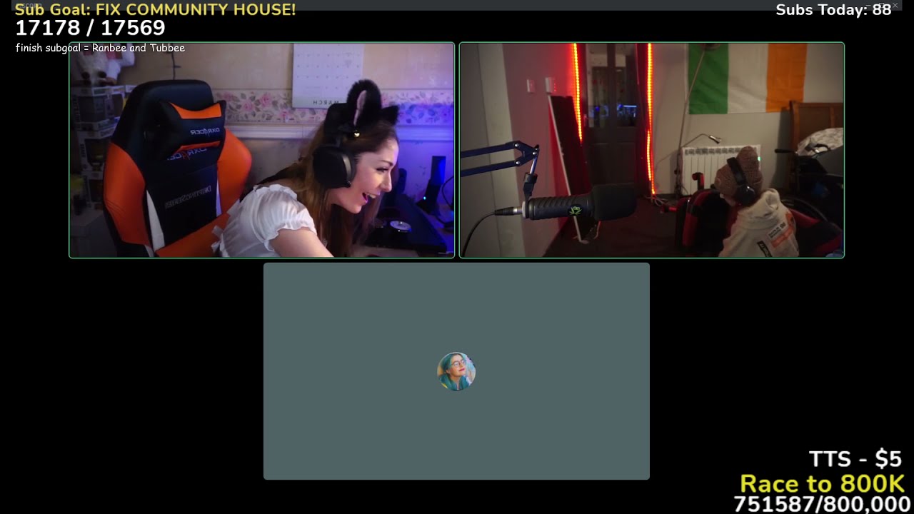 Minx fell off her chair during Captain Puffy stream