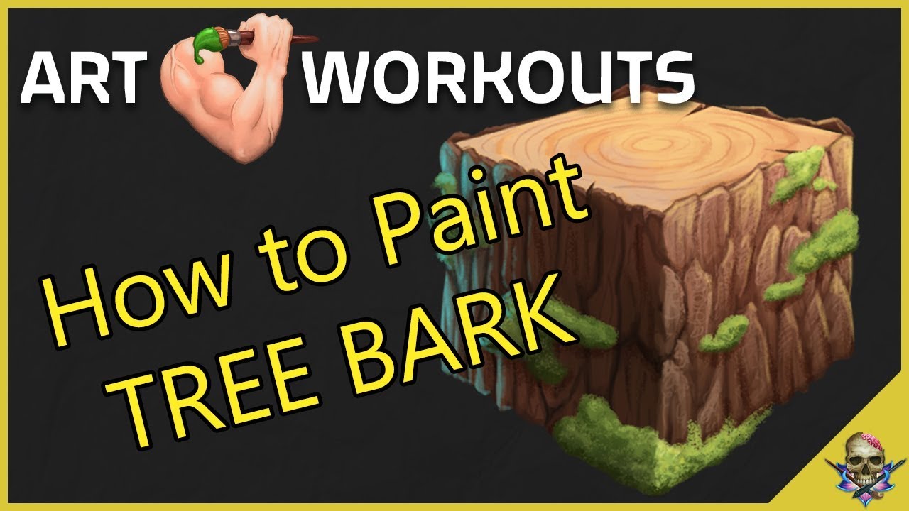 How to Paint Wood Texture - TREE BARK - Art Workouts