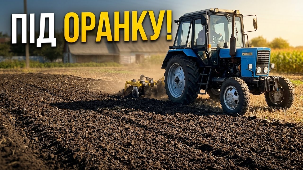 МТЗ-80 + ПВМ т-40 дискування під оранку ПЛН 3-35
