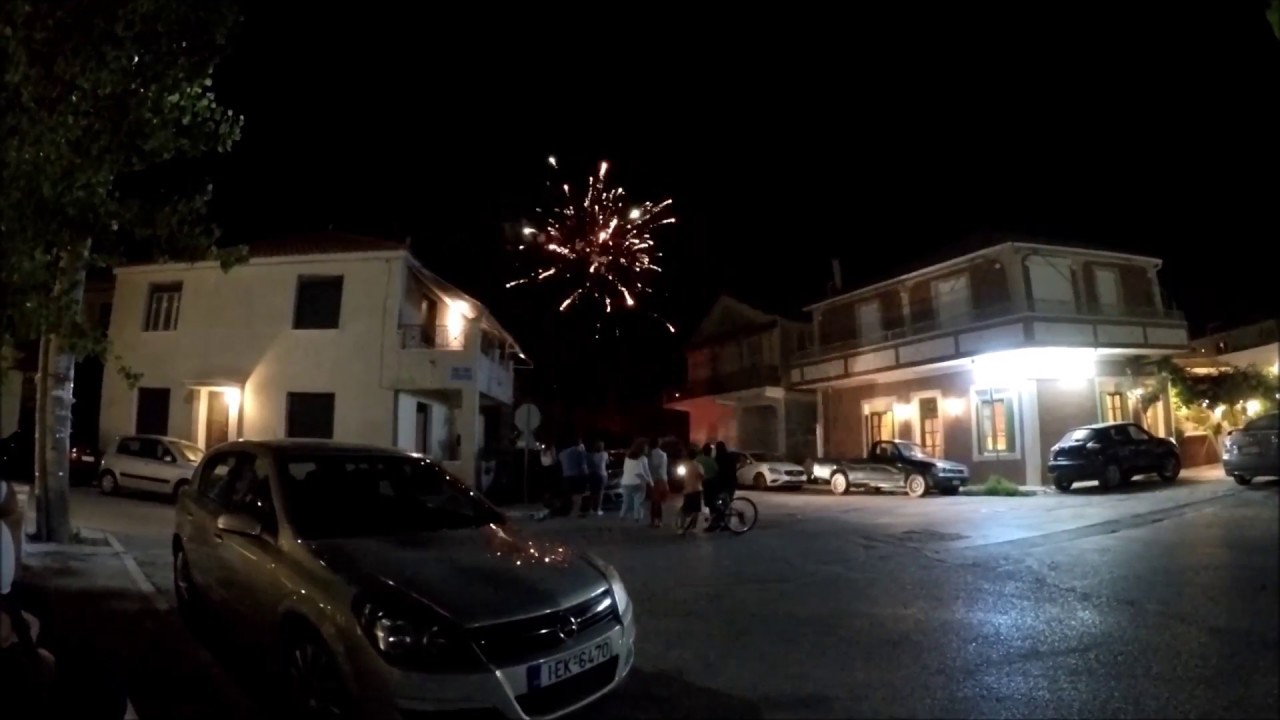 Downtown Lixouri, Kefalonia, Greece, on a summer night