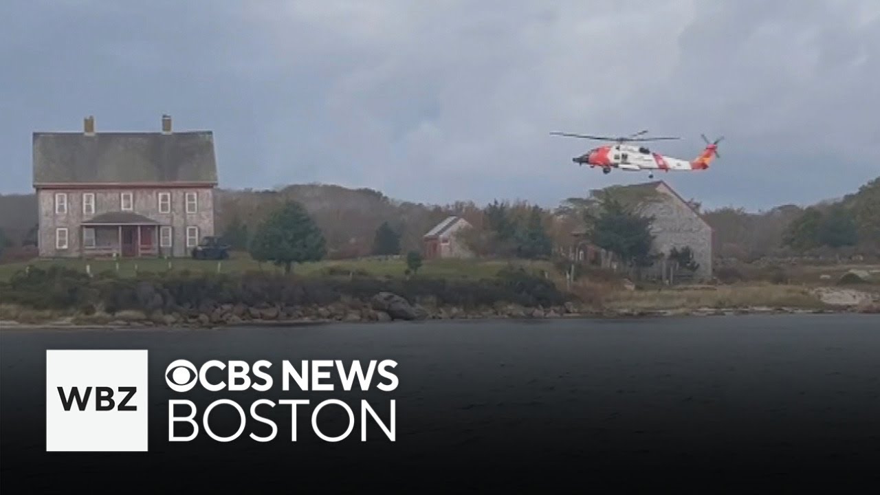 Family rescued from Mass. island after boat catches fire