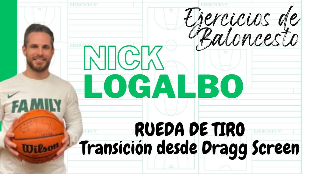 Ejercicios de Baloncesto NICK LOGALBO  Rueda de Tiro desde el Dragg Screen