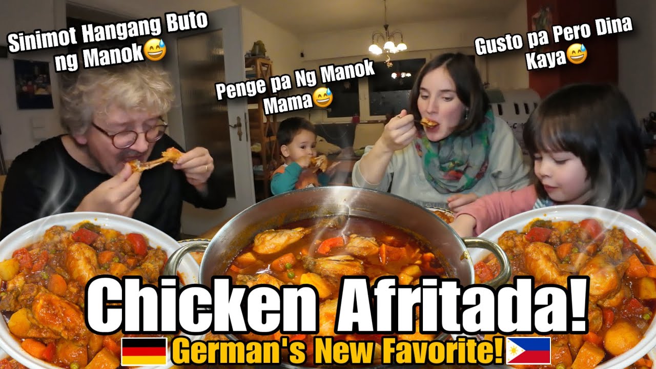 My German Family Tries My Pinoy Chicken Afritada!Sulit ang Pagod mo Kapag sila ang kakain.