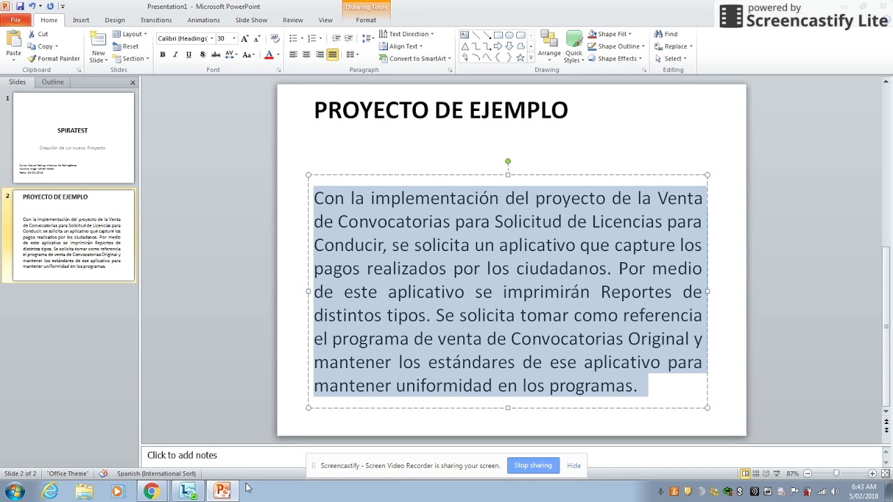 1. SPIRATEST - CREACIÓN DE PROYECTO