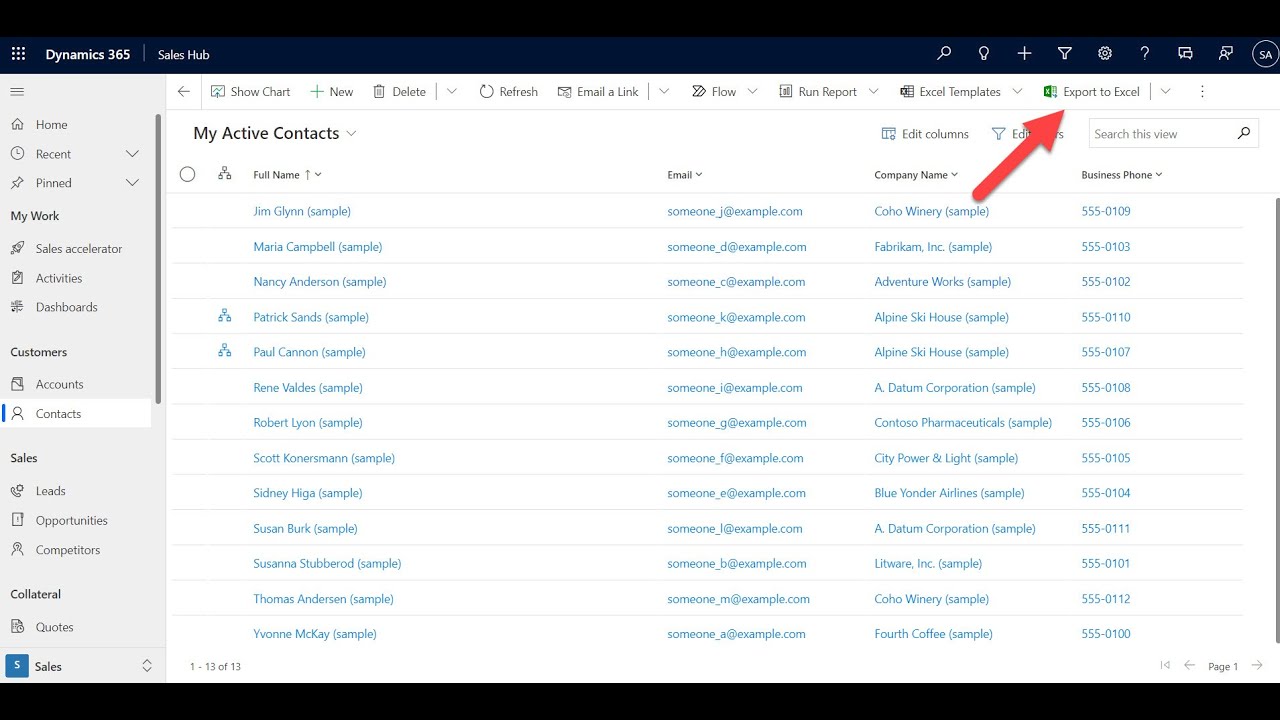 Легко экспортируйте данные списков Dynamics 365 в Microsoft Excel
