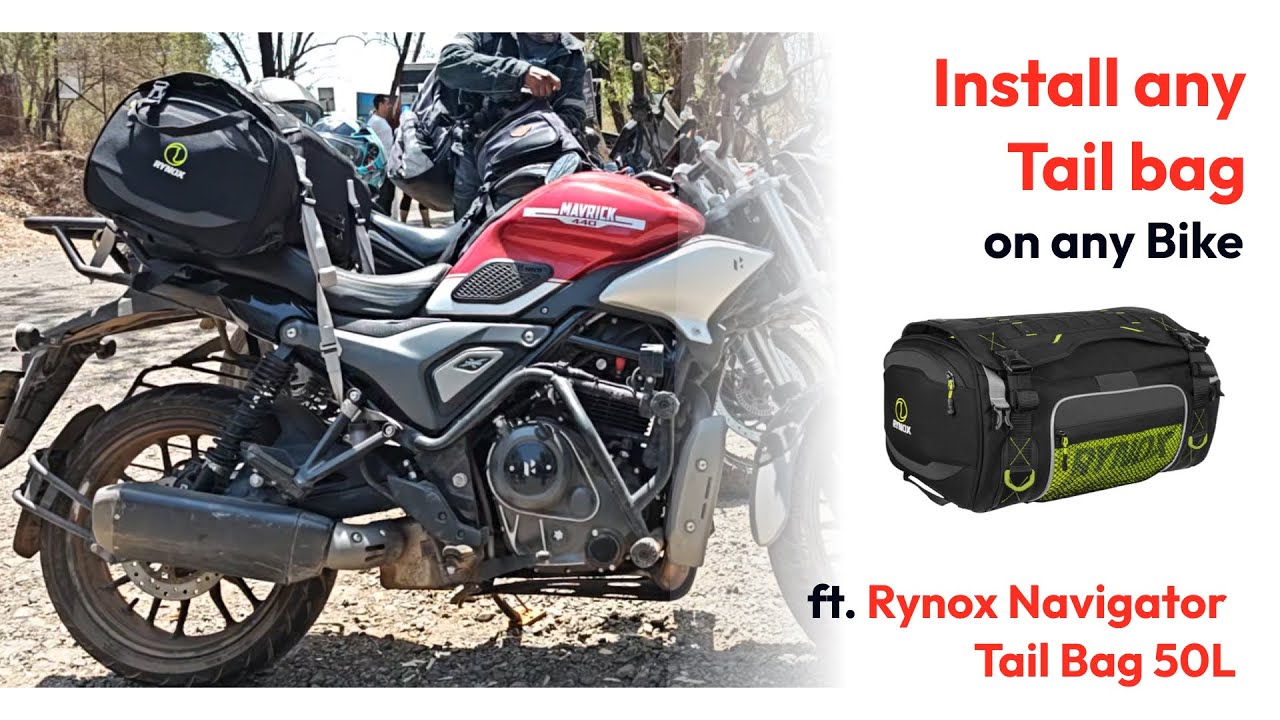 Any Tail bag installation on any Bike ft. RYNOX Navigator Tail Bag 50L | 4K #Mavrick440
