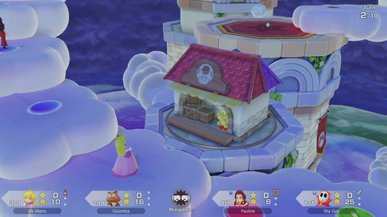 Super Mario Party Jamboree #101 - Peach vs Pauline vs Shy Guy vs Goomba in Mario’s Rainbow Castle