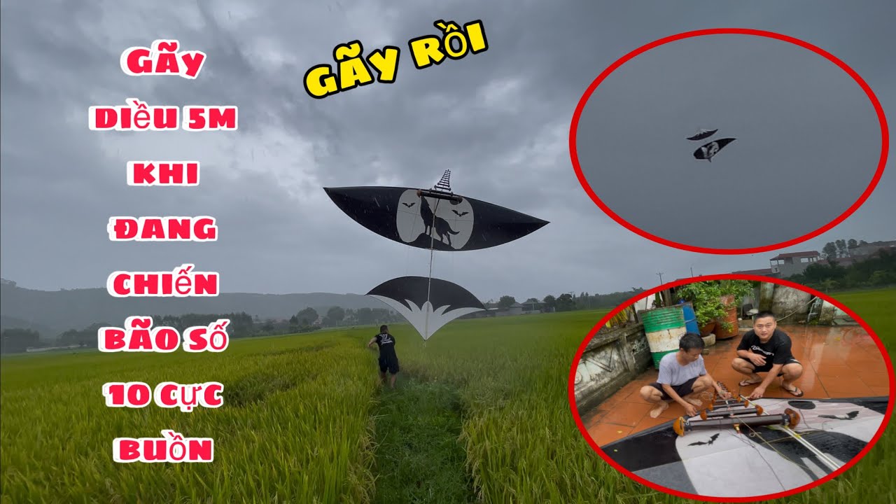 Ba S&oacute;i TV | G&atilde;y diều 5m khi đang chiến b&atilde;o số 10 cực buồn
