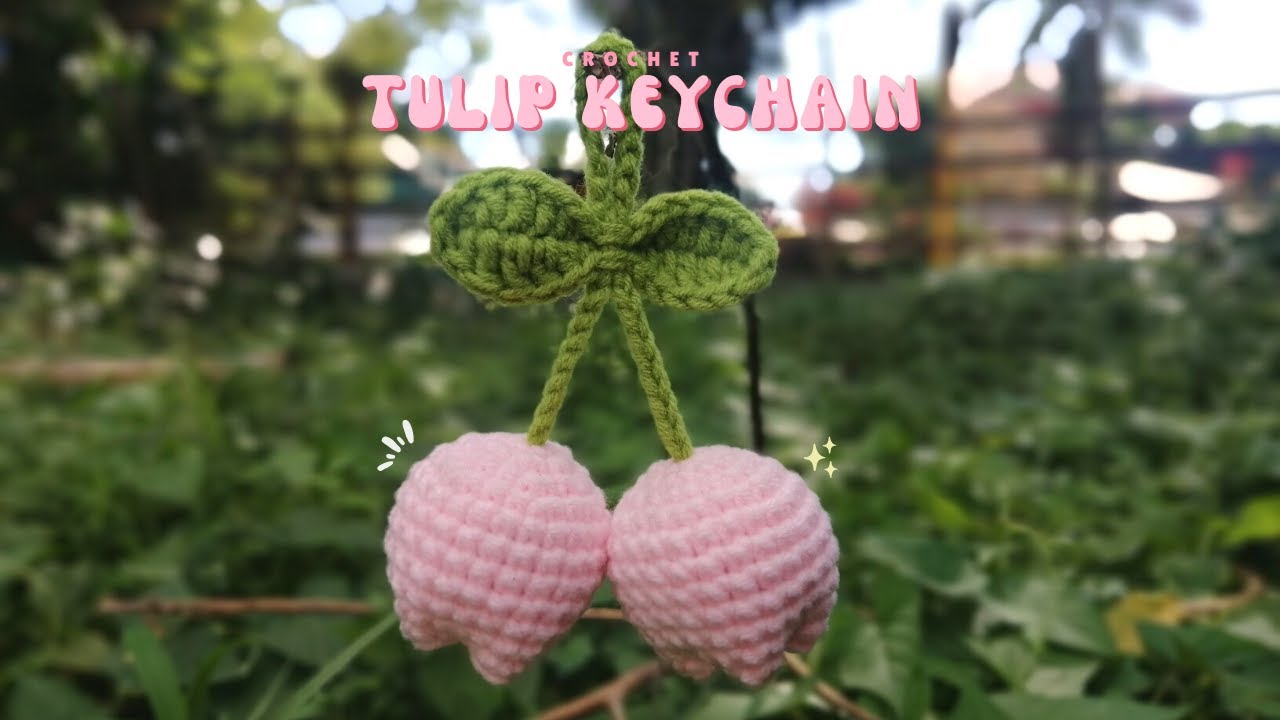 Crochet Tulip Keychain| Tutorial for beginners| Easy pattern