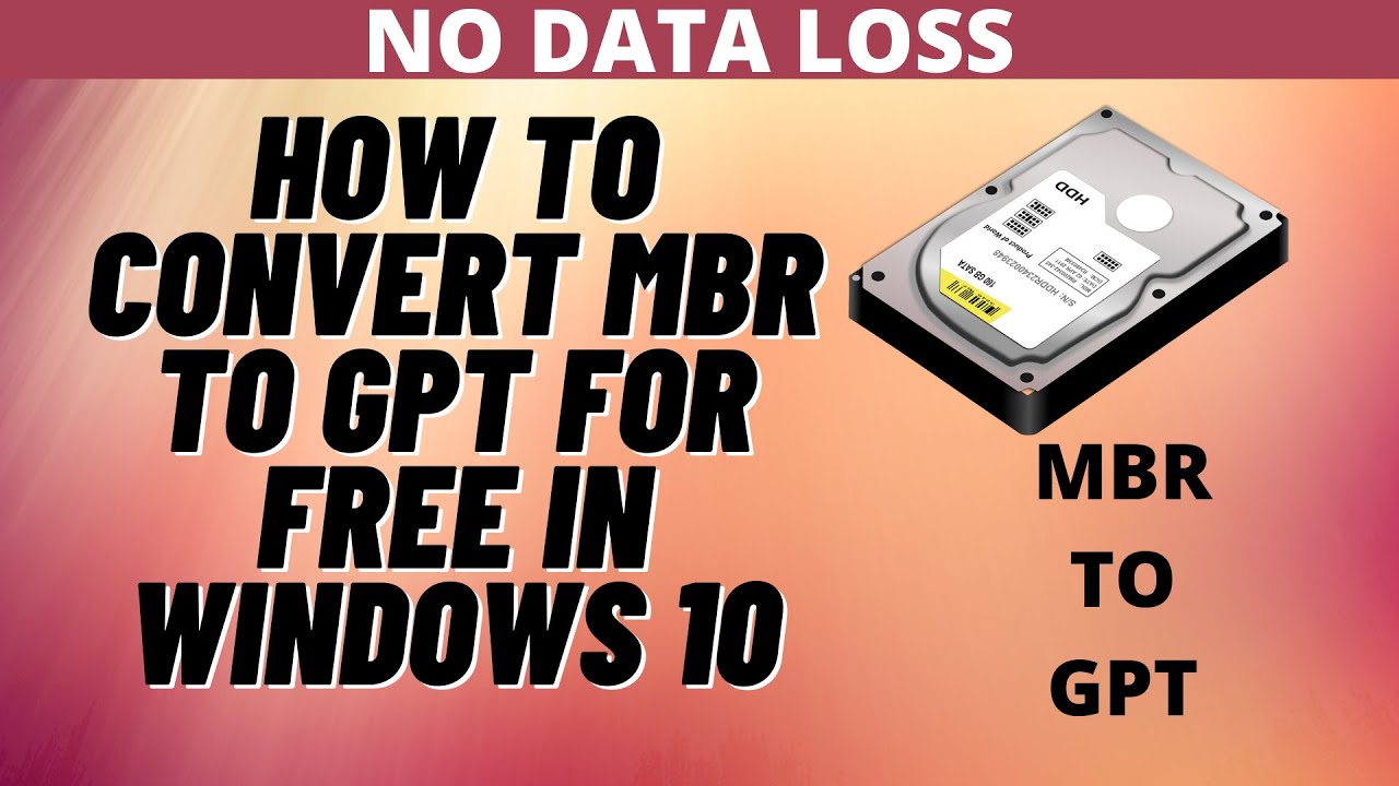 Как бесплатно конвертировать MBR в GPT в Windows 10