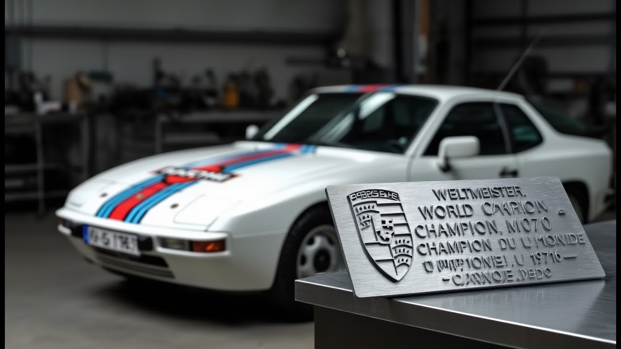 Porsche 924 - martini - plaque de tableau de bord