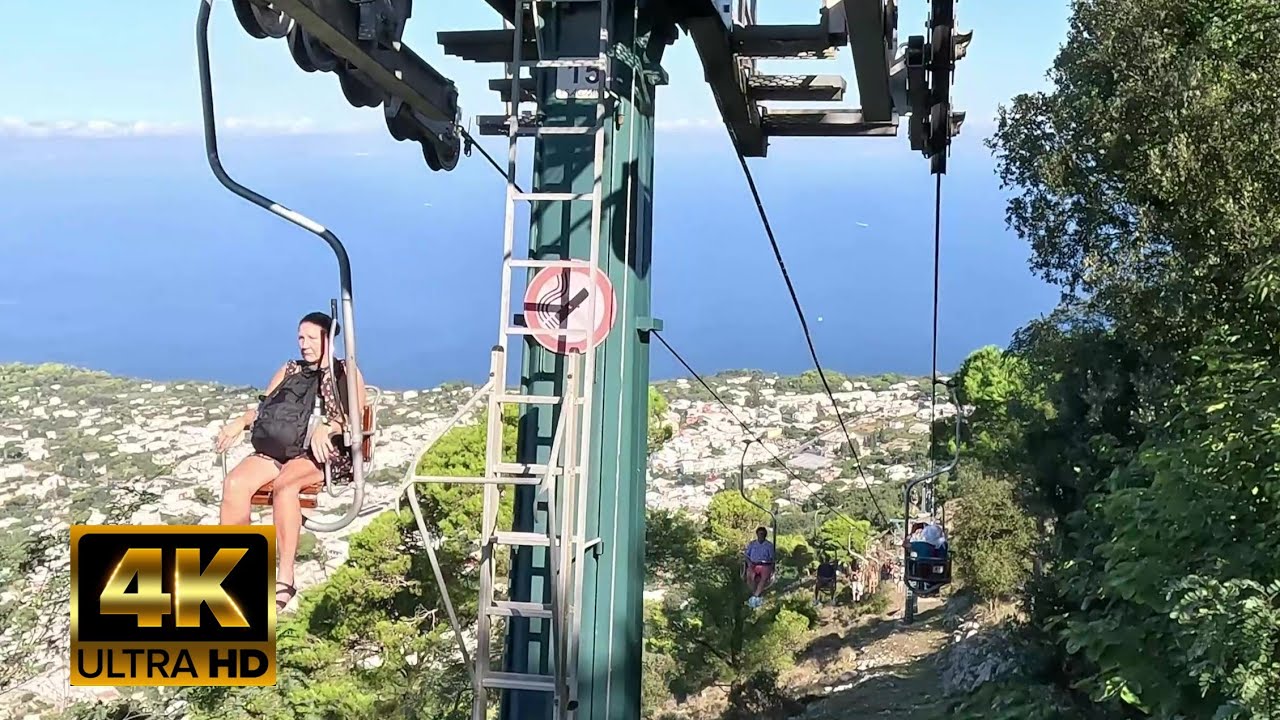 Italy: Chair Lift on the Italian island of Capri