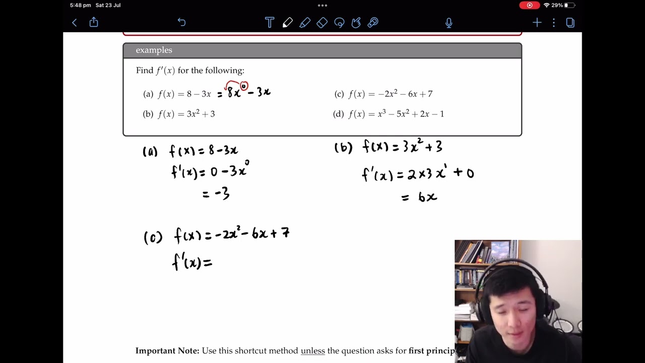 Finding the derivative using a shortcut