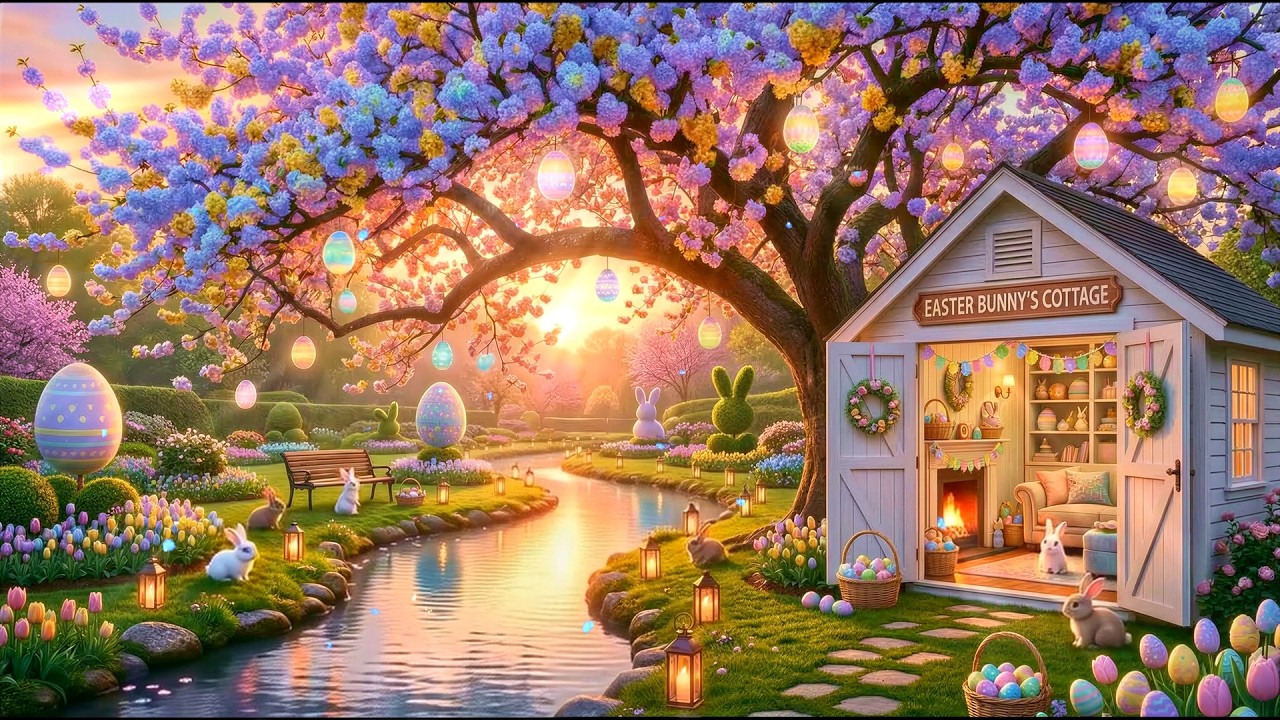 Inside the Easter Bunny’s Cottage 🐰🌸 Magical Spring Garden & Relaxing Piano Ambience